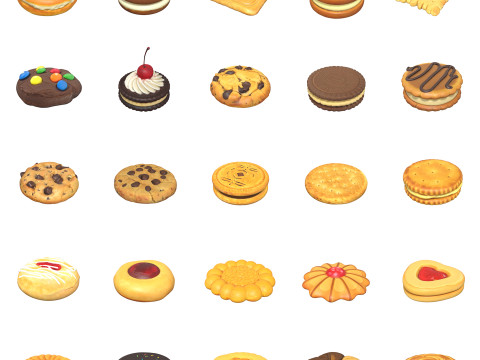 Cookies and Biscuits Pack Model 3D