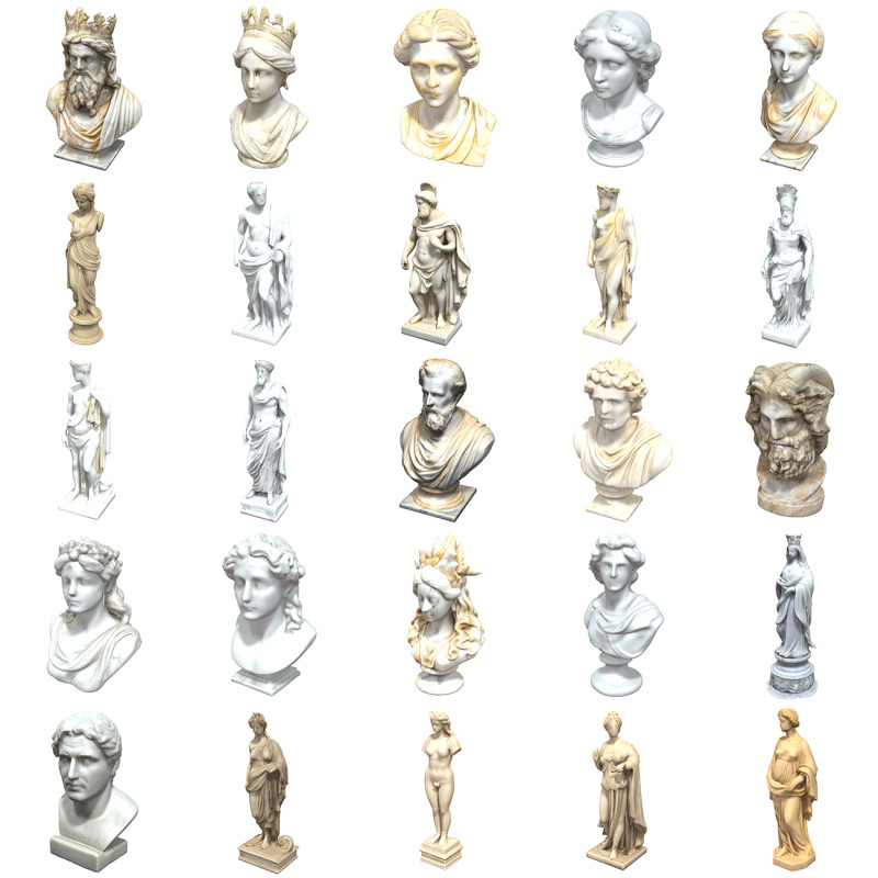 Greek Statues Pack 2 Modelo 3D .c4d .max .obj .3ds .fbx .stl .blend
