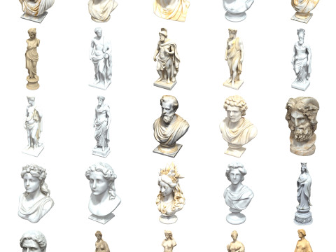 Greek Statues Pack 2 3D Model