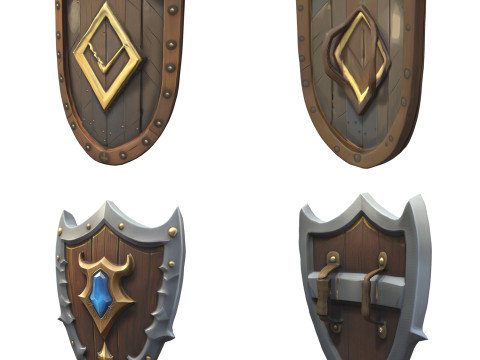 Shields Pack 1 Modelo 3D