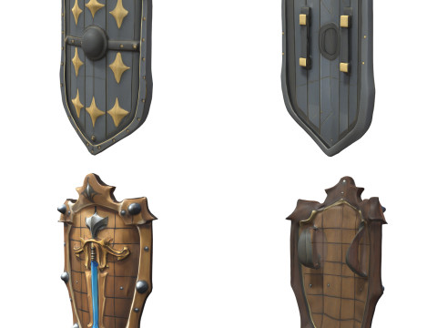 Shields Pack 1 Modelo 3D
