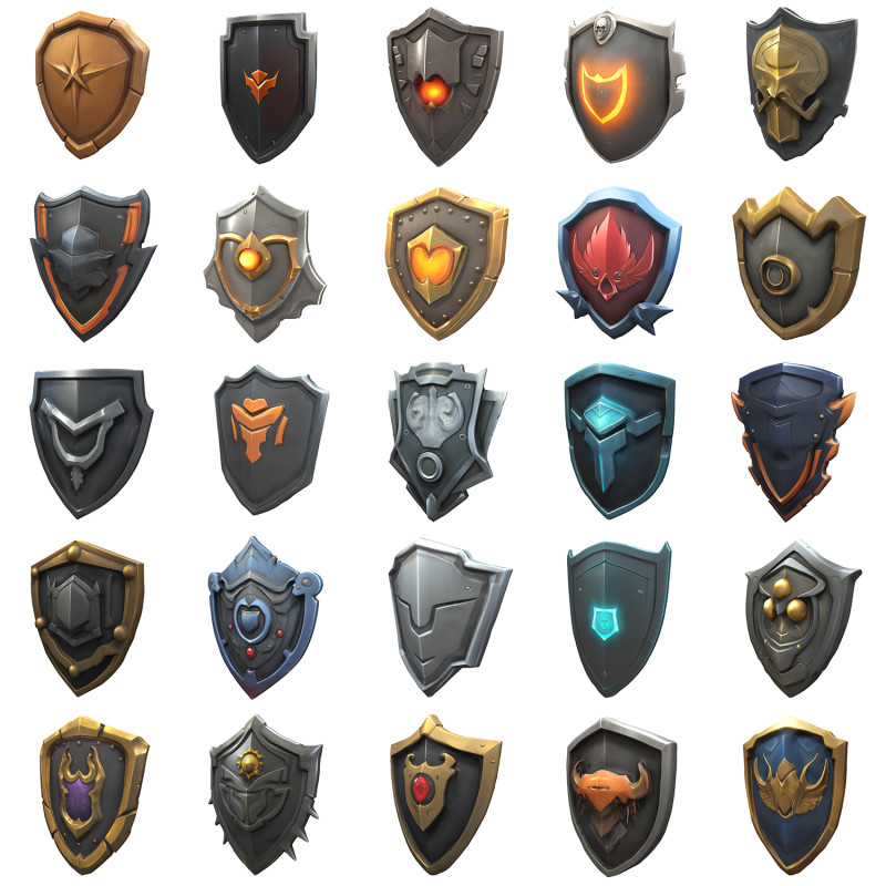 Shields Pack 2 Modelo 3D .c4d .max .obj .3ds .fbx .stl .blend