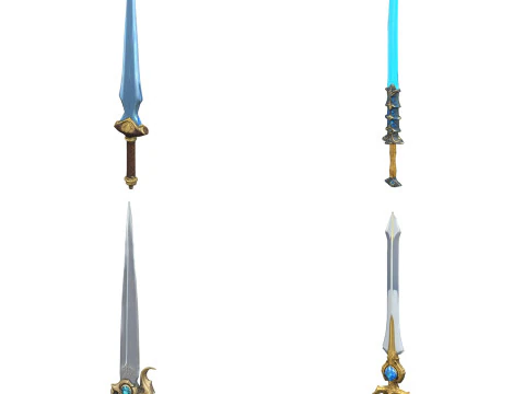 중세 무기 팩 2 3D 모델