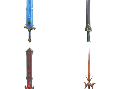 중세 무기 팩 2 3D 모델
