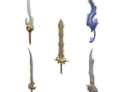 중세 무기 팩 2 3D 모델