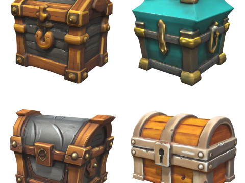 Medieval Chests Pack 1 Modello 3D