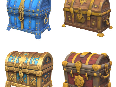Medieval Chests Pack 2 3D 模型