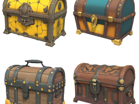 Medieval Chests Pack 2 3D 模型