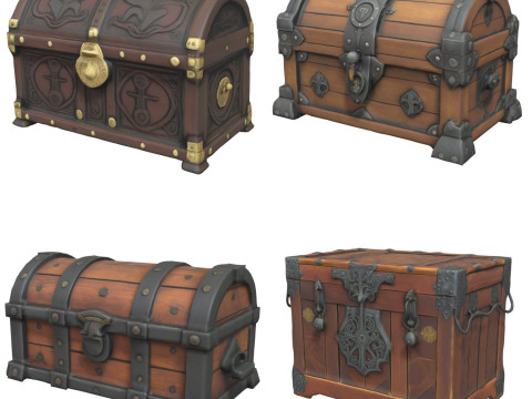 Medieval Chests Pack 2 3D 模型