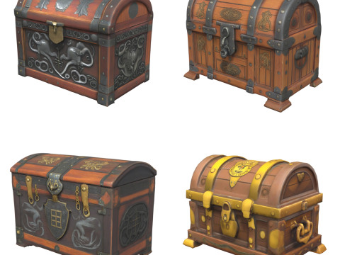 Medieval Chests Pack 2 3D 模型
