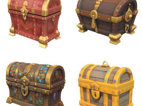 Medieval Chests Pack 2 3D 模型