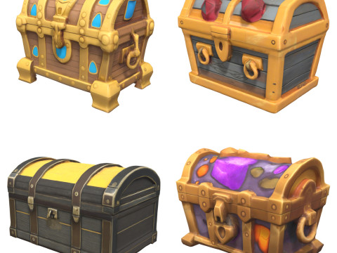 Medieval Chests Pack 2 3D 模型