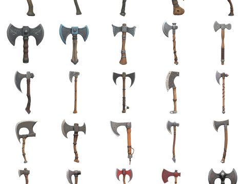 Medieval Axes Pack 1 3D 모델