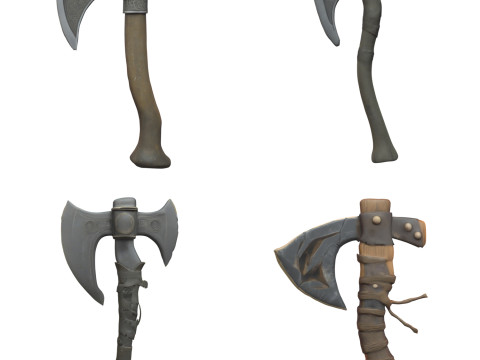 Medieval Axes Pack 1 Modello 3D