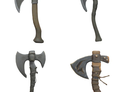 Medieval Axes Pack 1 3D Model