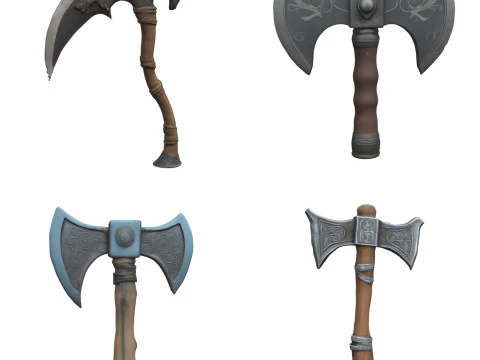Medieval Axes Pack 1 3D Model