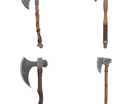 Medieval Axes Pack 1 3D Model
