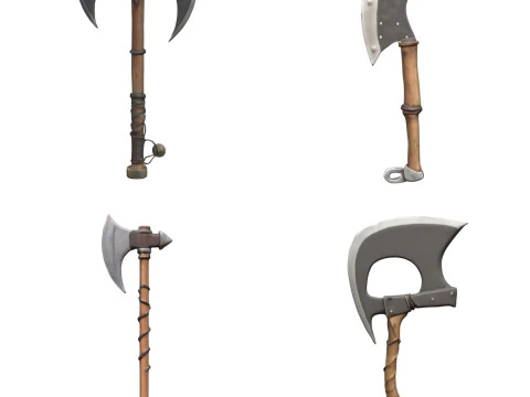 Medieval Axes Pack 1 3D Model