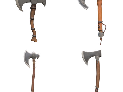 Medieval Axes Pack 1 Modello 3D