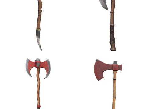 Medieval Axes Pack 1 3D Model