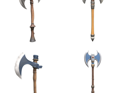 Medieval Axes Pack 2 Modello 3D