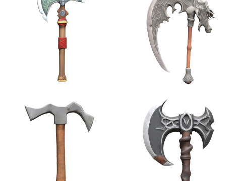 Medieval Axes Pack 2 Modello 3D
