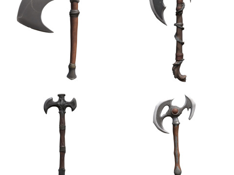 Medieval Axes Pack 2 Modello 3D