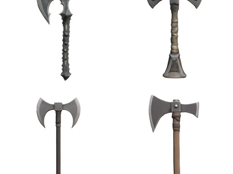 Medieval Axes Pack 2 Modello 3D