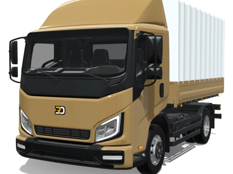Rezoro3D Vanto Truck Short Canvas Flatbed 3D Model