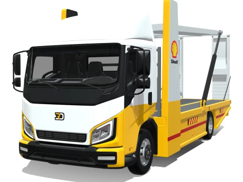 Rezoro3D Vanto Truck Double Decker Cars Carrier Shell 3D Model