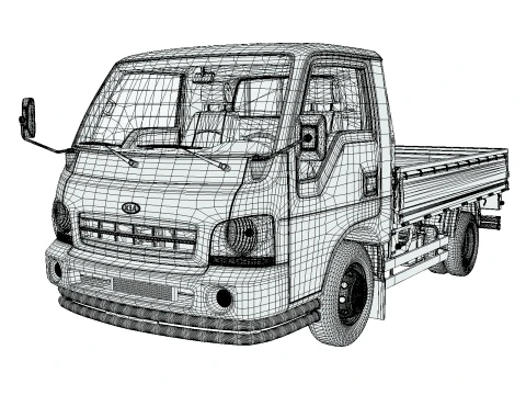 KIA Bongo 2001 Single Cab 3D Model