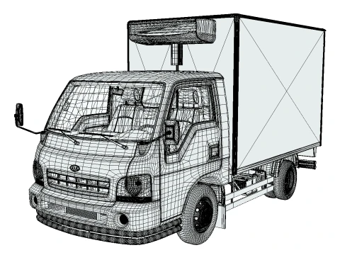 KIA Bongo 2001 Single Cab Refrigerated 3D Model