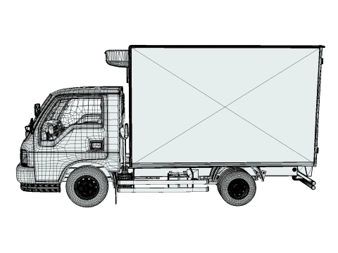 KIA Bongo 2001 Single Cab Refrigerated 3D Model