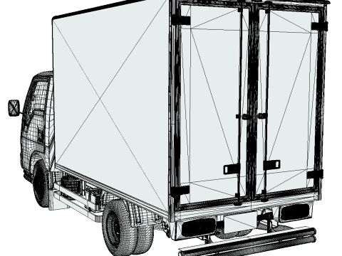 KIA Bongo 2001 Single Cab Refrigerated 3D Model