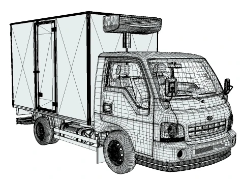 KIA Bongo 2001 Single Cab Refrigerated 3D Model