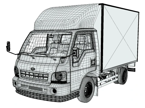 KIA Bongo 2001 Single Cab Cargo 3D Model