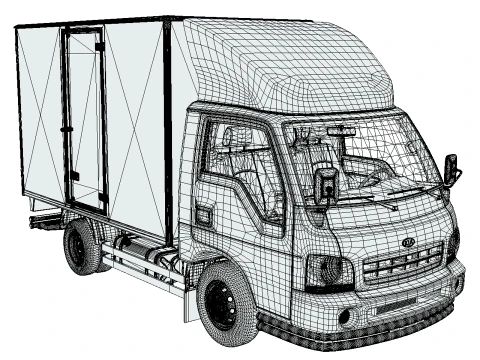 KIA Bongo 2001 Single Cab Cargo 3D Model
