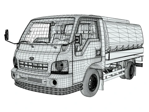 KIA Bongo 2001 Single Cab Tanker 3D Model