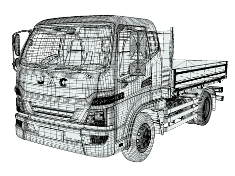 JAC Junling Short Flatbed 3D Model