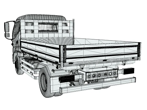 JAC Junling Short Flatbed 3D Model