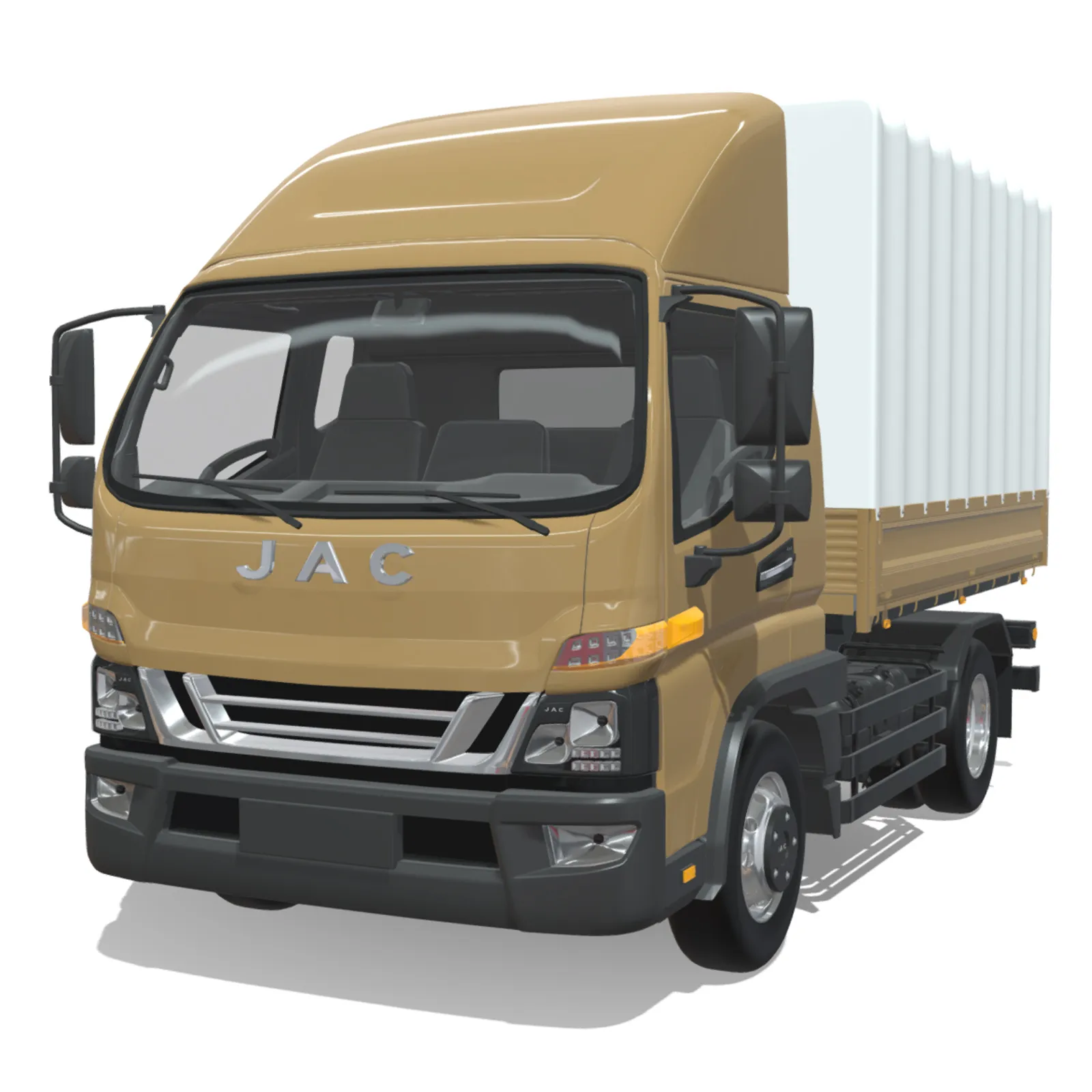 JAC Junling Short Canvas Flatbed 3D Model .c4d .max .obj .3ds .fbx .stl .blend 