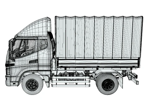 JAC Junling Short Canvas Flatbed 3D Model