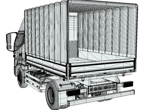 JAC Junling Short Canvas Flatbed 3D Model
