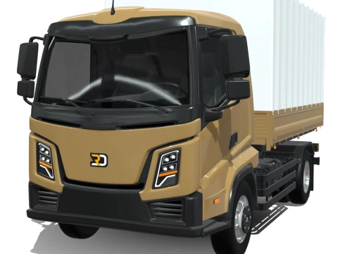 Rezoro3D Lento Truck Short Canvas Flatbed 3Dモデル