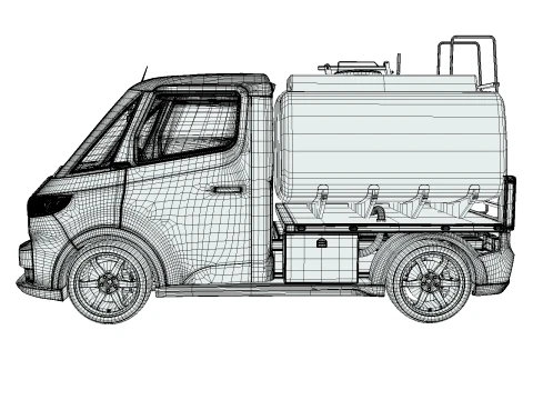 Rezoro3D Navo Compact Tanker Electric Truck 3D Model