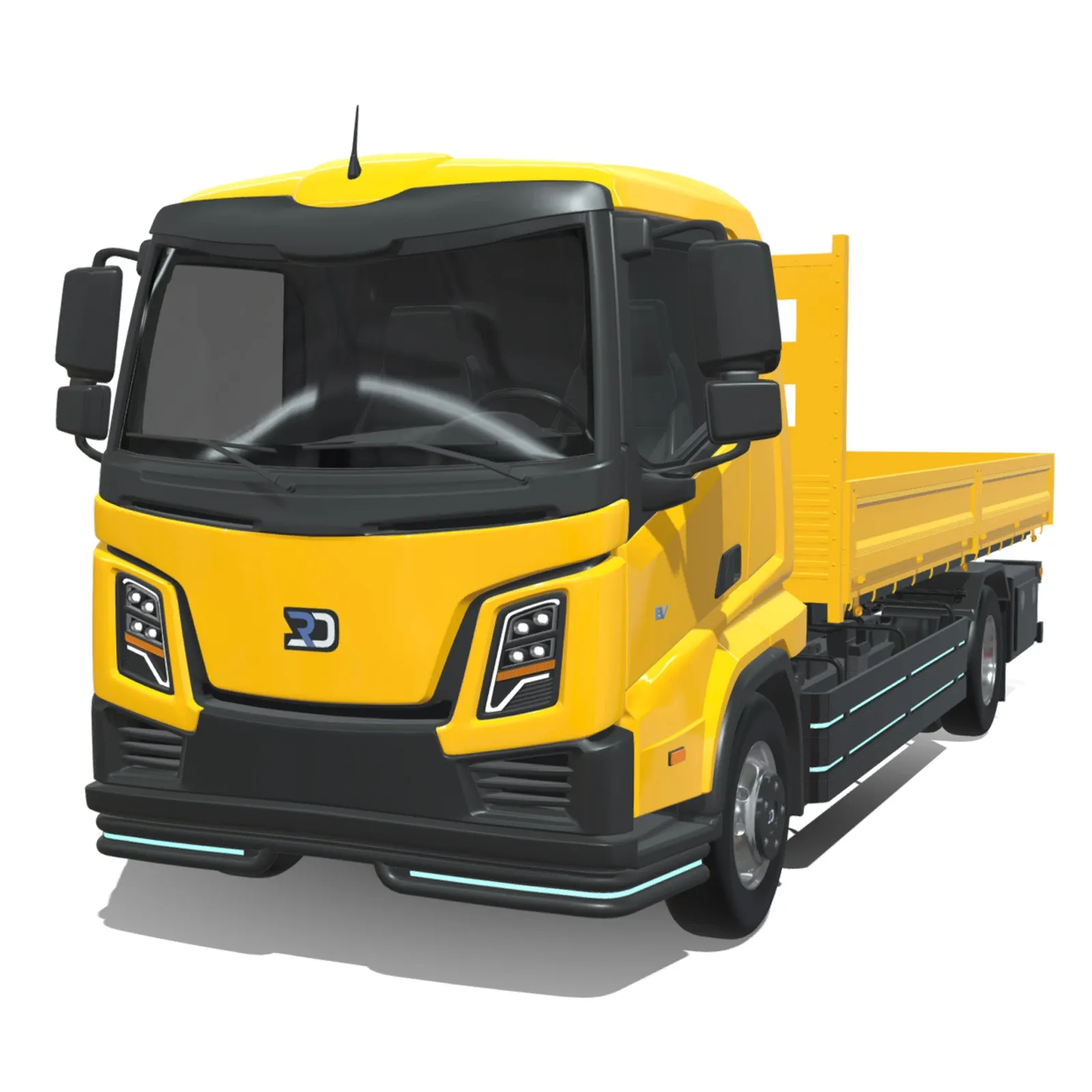 Rezoro3D eLento Truck Long Flatbed 3D Model .c4d .max .obj .3ds .fbx .stl .blend 