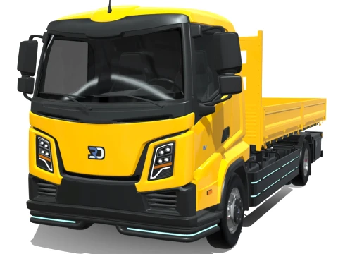 Rezoro3D eLento Truck Long Flatbed 3D Model