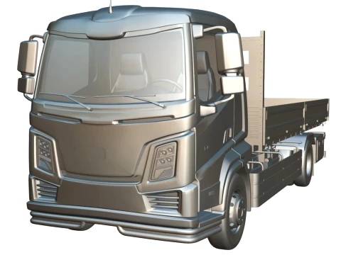 Rezoro3D eLento Truck Long Flatbed 3D Model