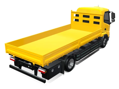 Rezoro3D eLento Truck Long Flatbed 3D Model