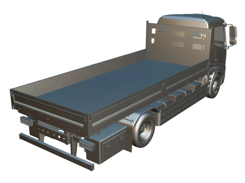 Rezoro3D eLento Truck Long Flatbed 3D Model